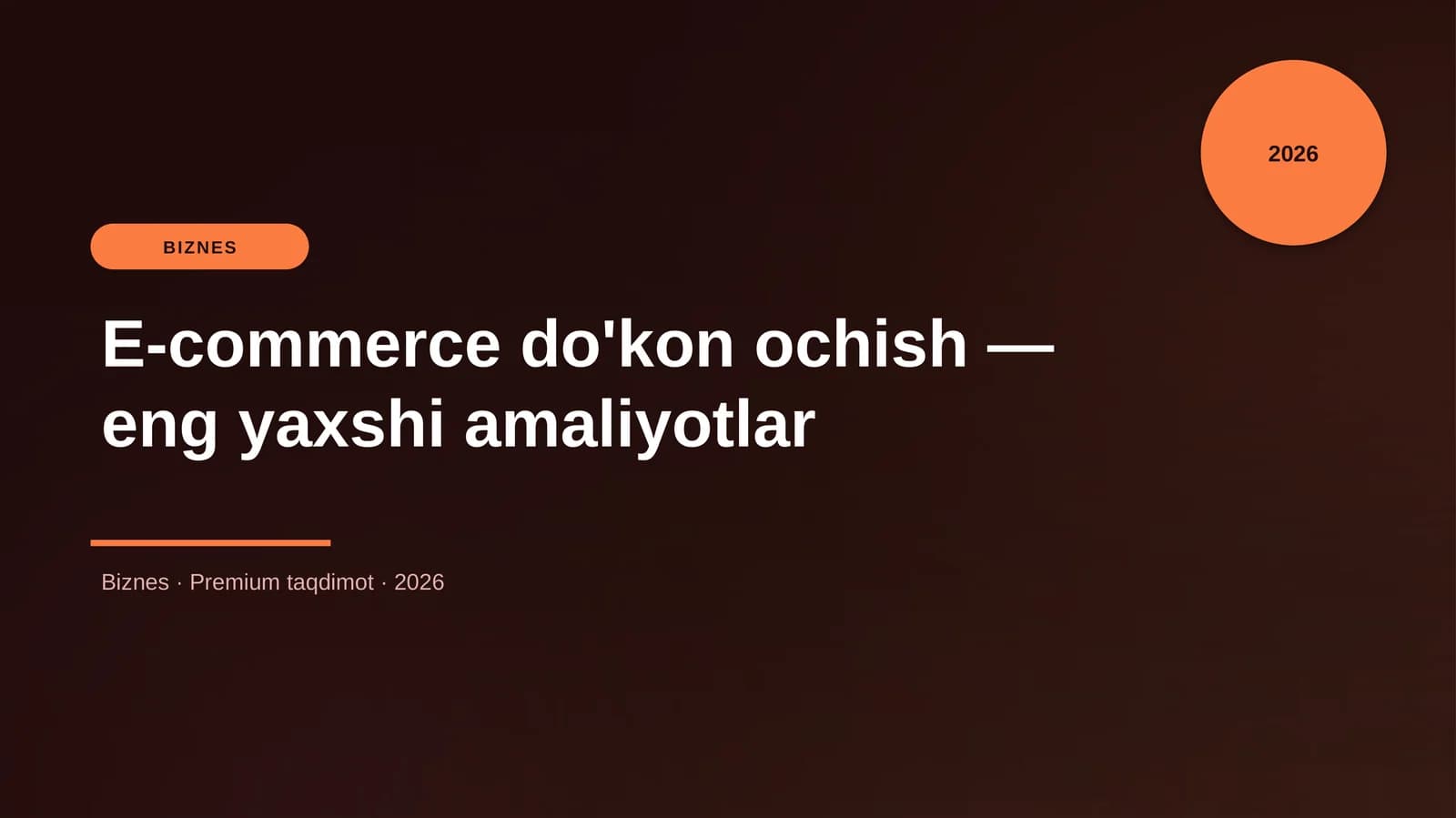 E-commerce do'kon ochish — eng yaxshi amaliyotlar
