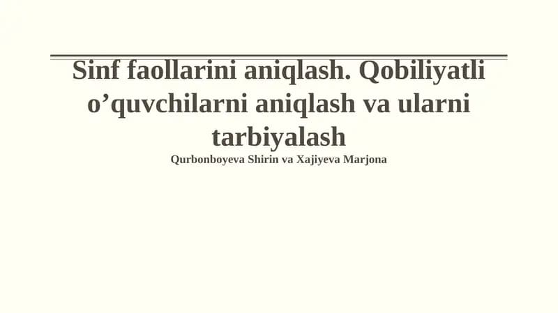 Iqtidorli Talabalarni Aniqlash