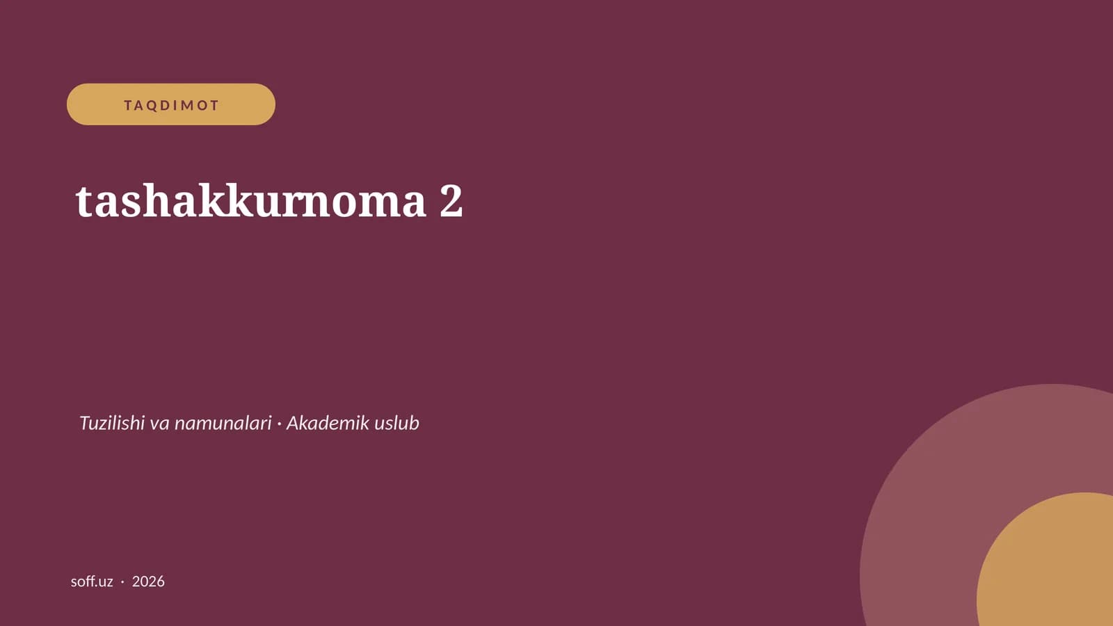 Tashakkurnoma 2