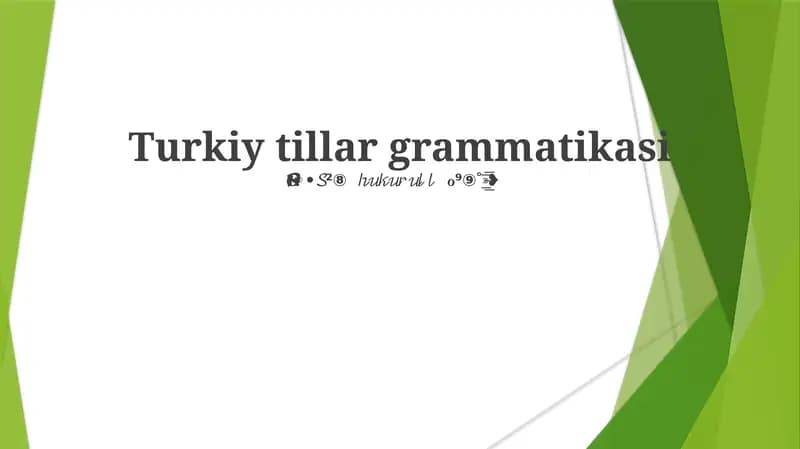 Turkiy tillar grammatikasi