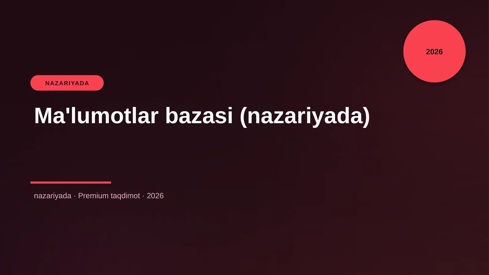 Ma'lumotlar bazasi (nazariyada)