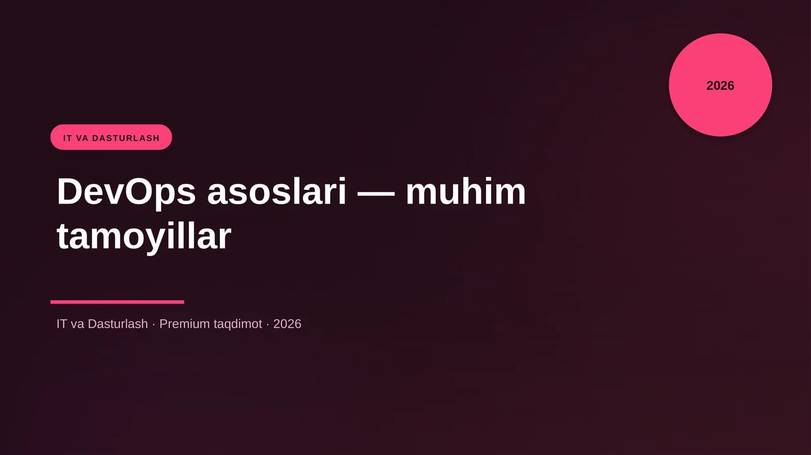 DevOps asoslari — muhim tamoyillar