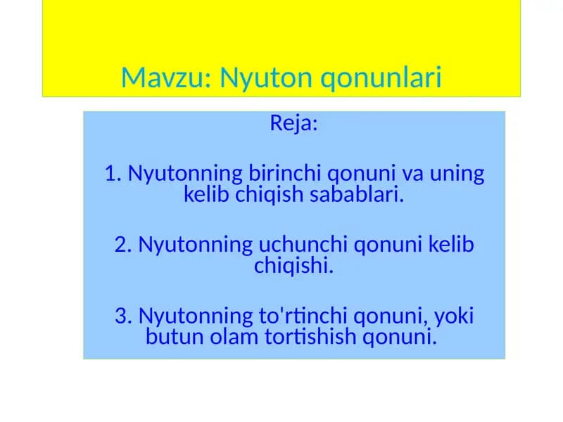 Nyuton qonunlari