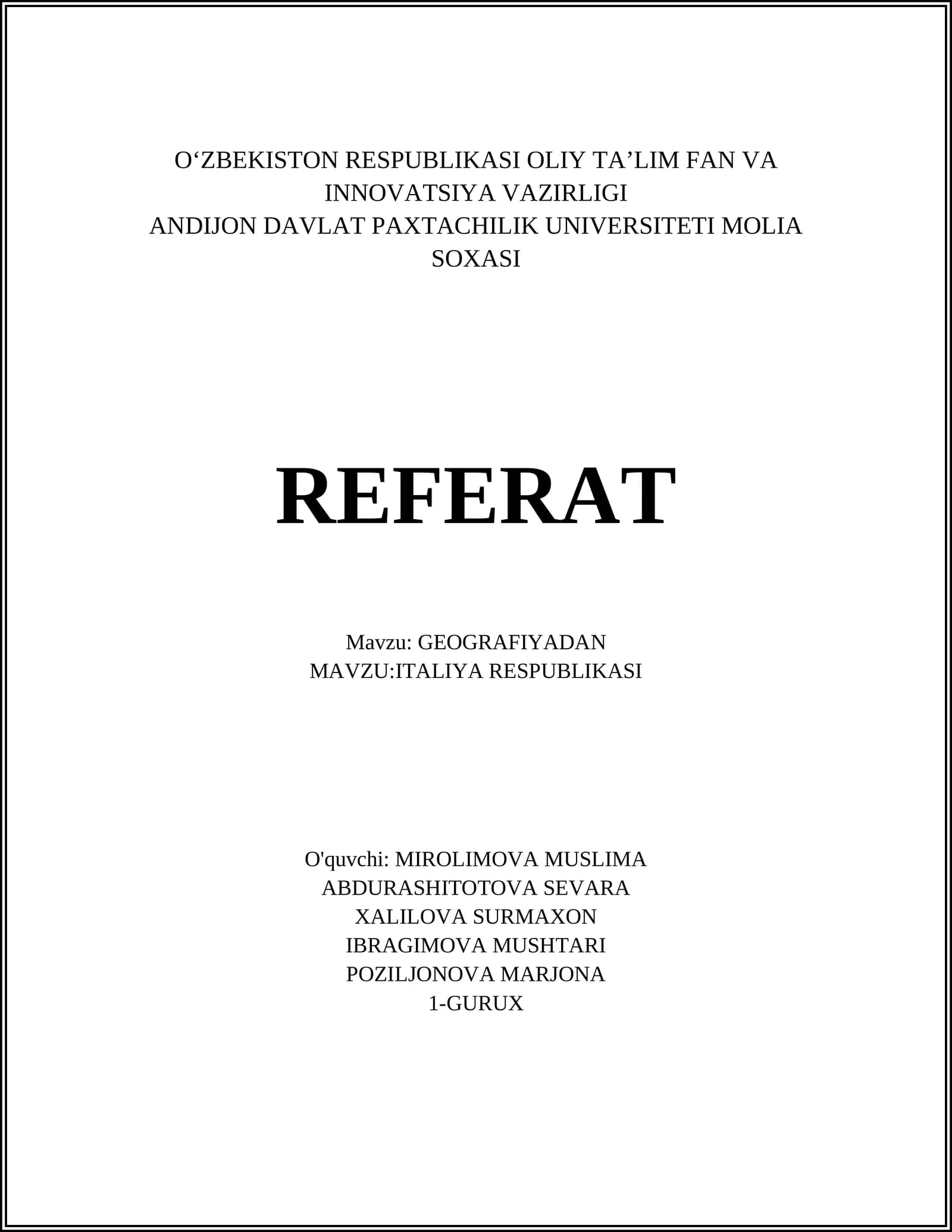 ITALIYA RESPUBLIKASI
