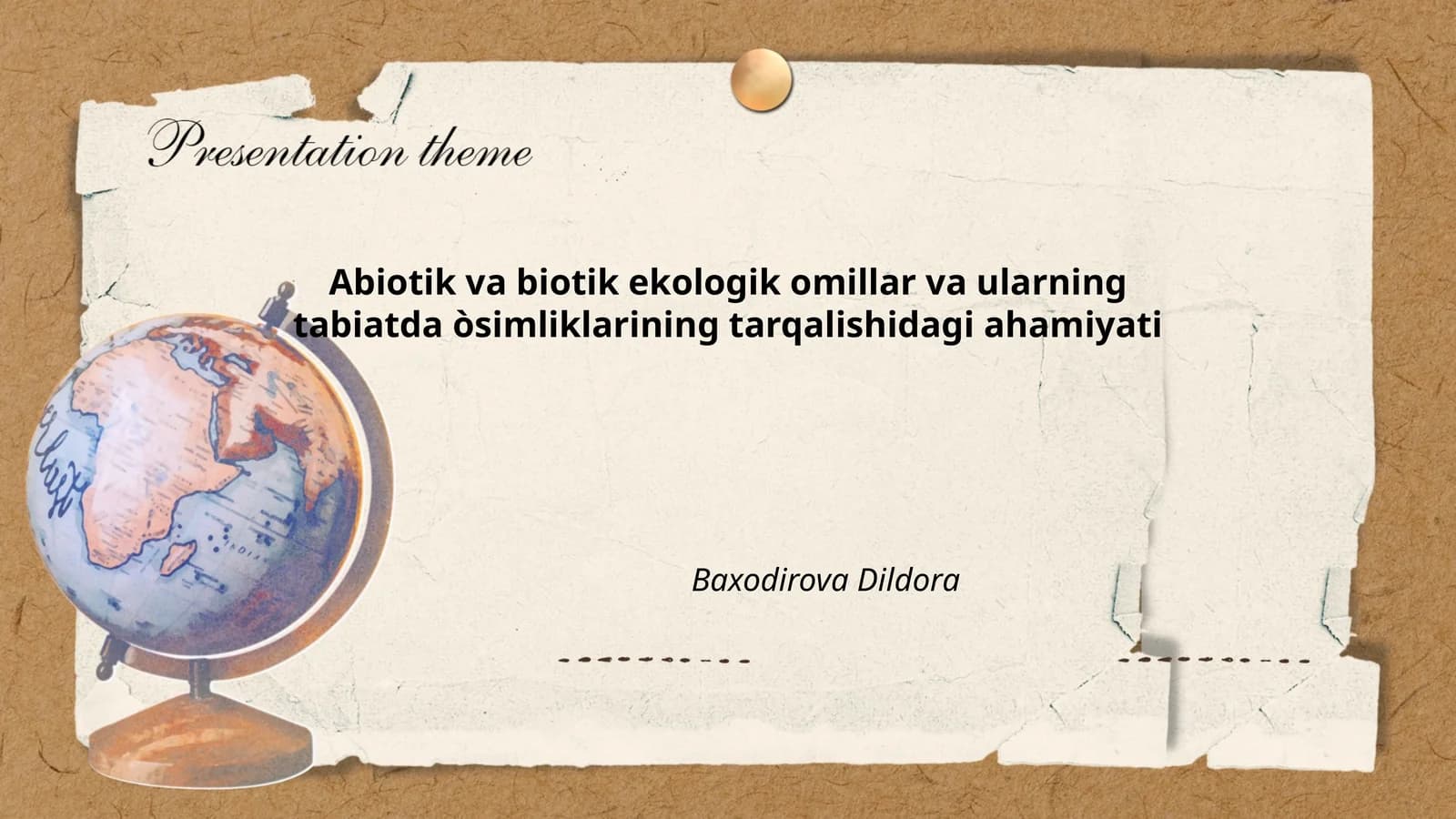 Abiotik va biotik ekologik omillar va ularning tabiatda òsimliklarining tarqalishidagi ahamiyati