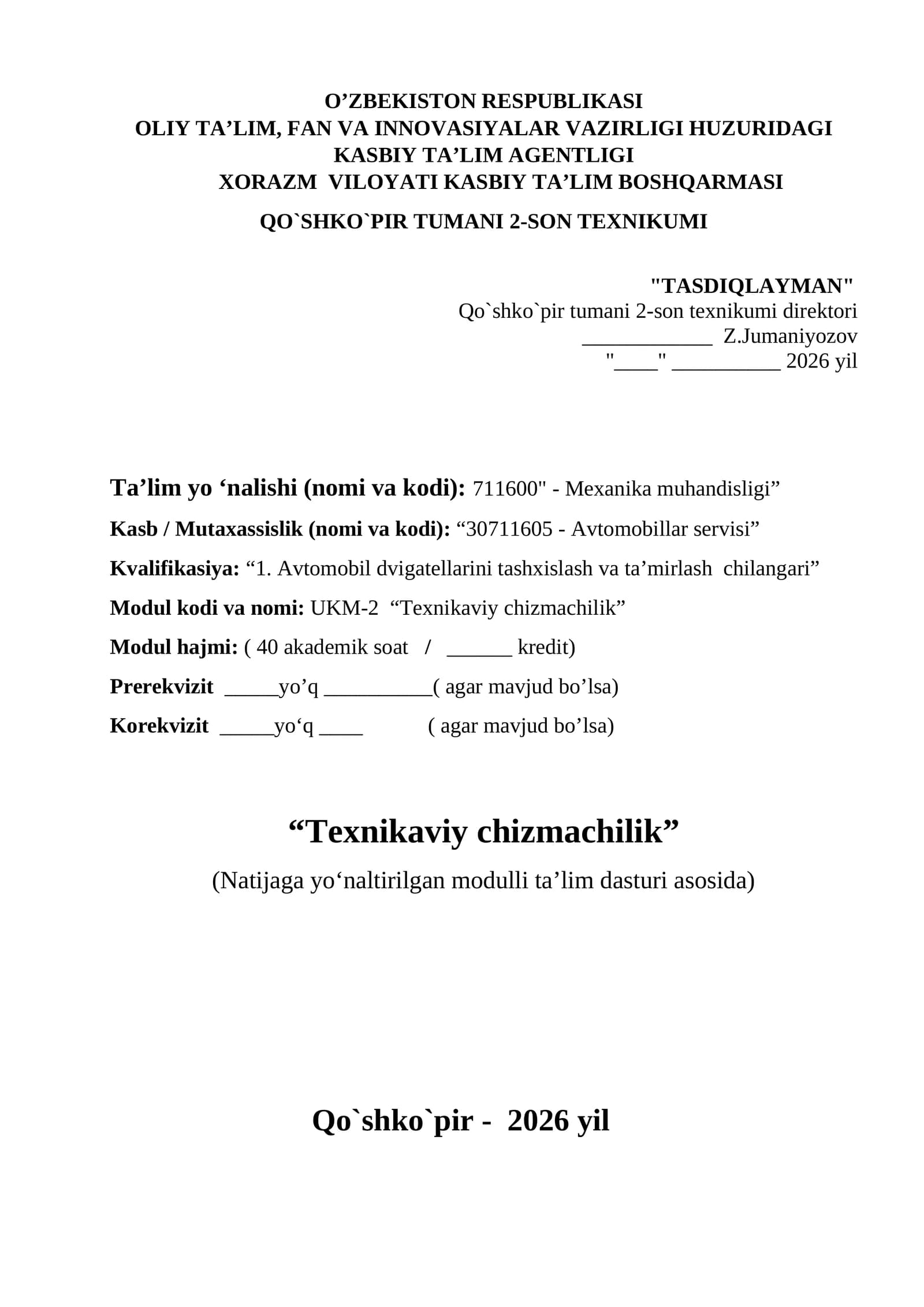 TEXNIKAVIY CHIZMACHILIK DARSLIK2