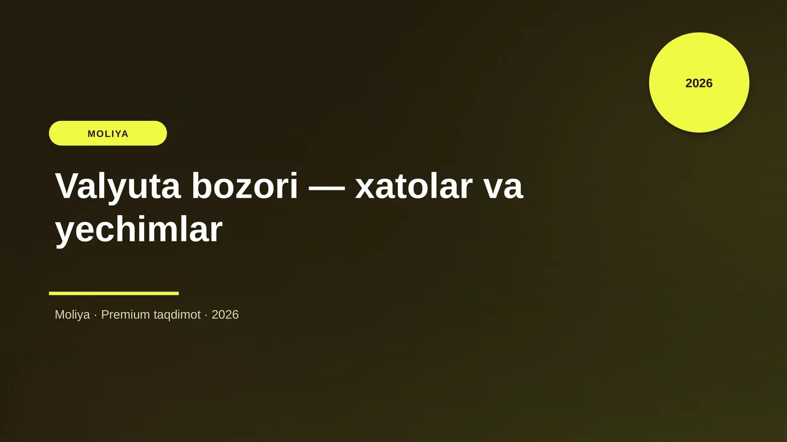 Valyuta bozori — xatolar va yechimlar