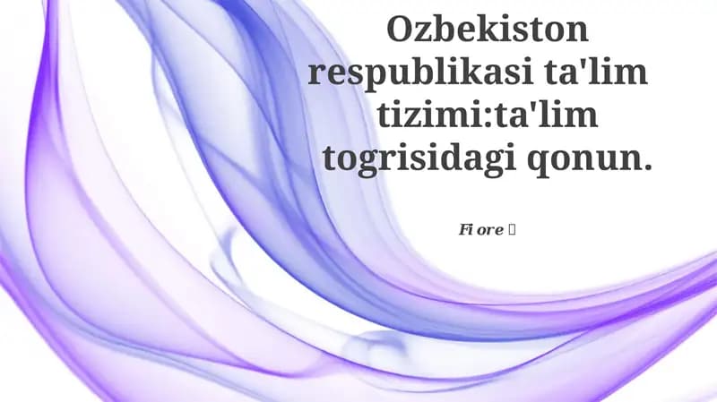 Ta'lim to'g'risidagi qonun