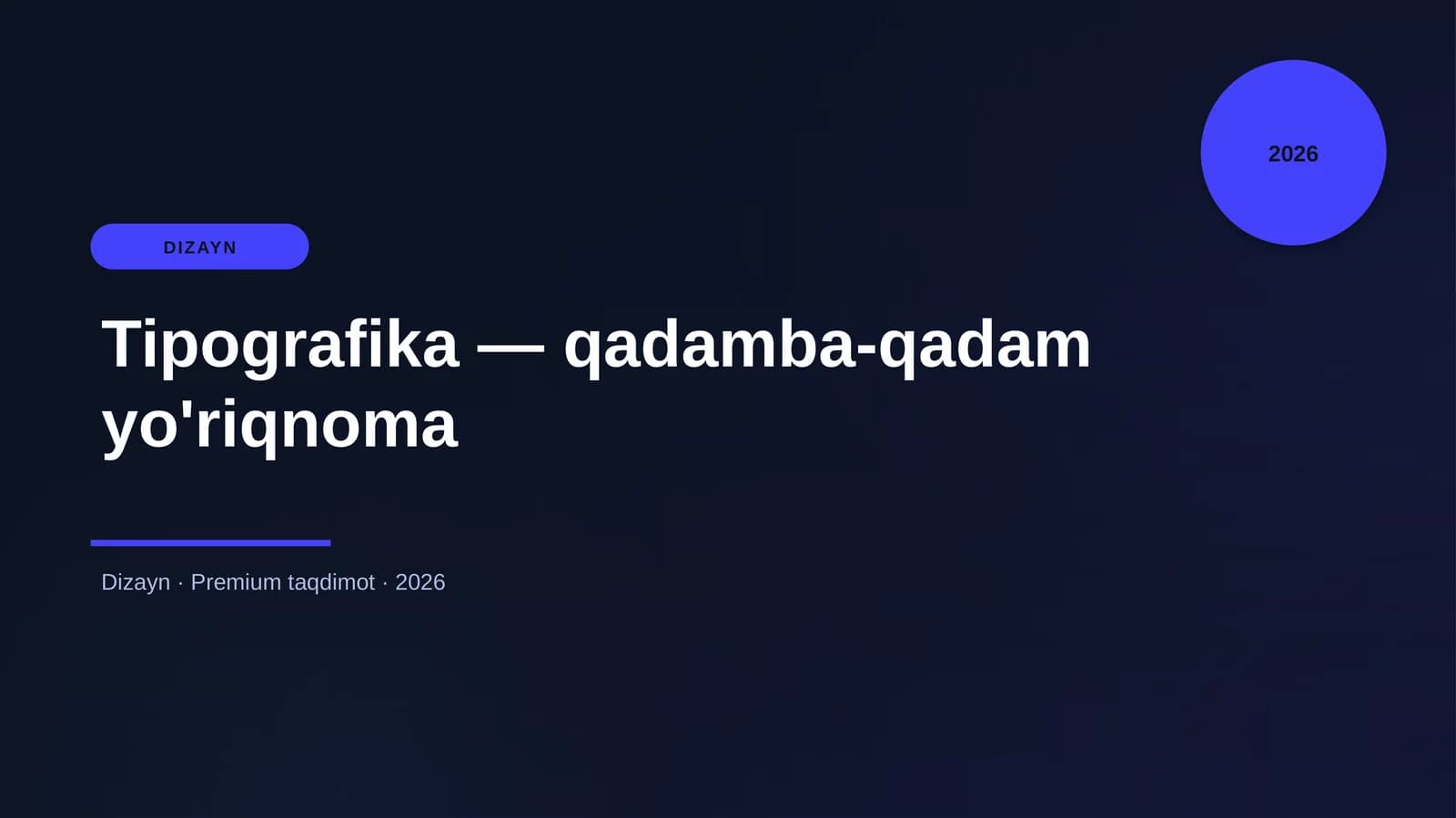 Tipografika — qadamba-qadam yo'riqnoma