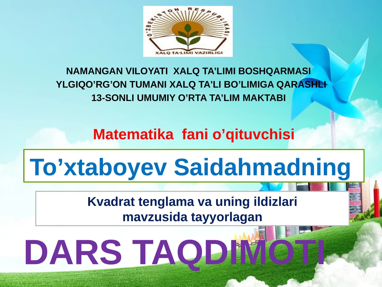Kvadrattenglamavauningildizlari