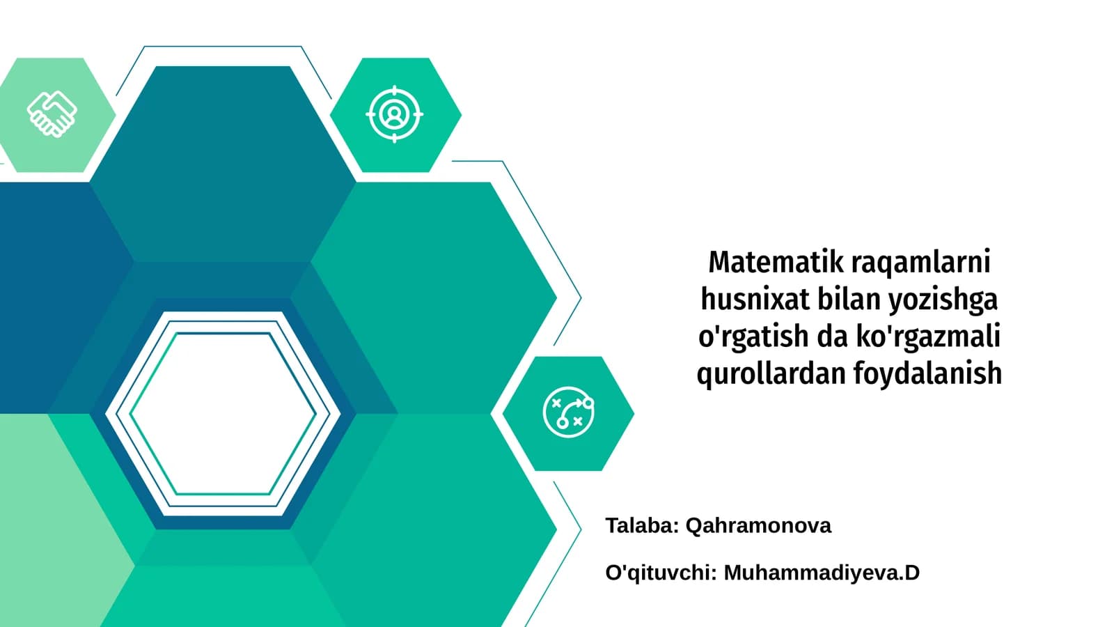 Matematik raqamlarni husnixat bilan yozishga o'rgatish
