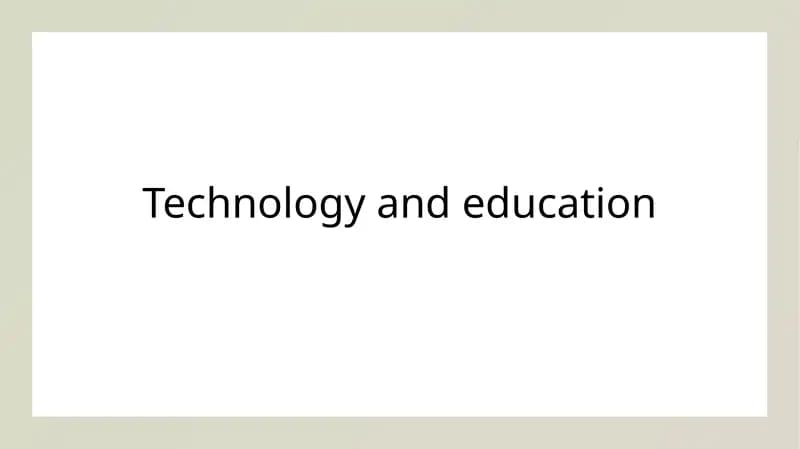 Technology and education