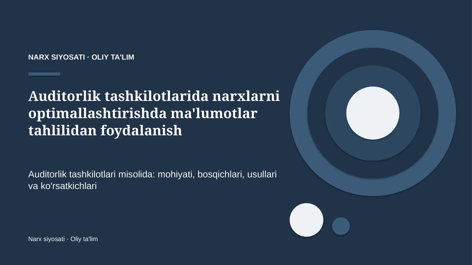Narx siyosati · Oliy ta'lim