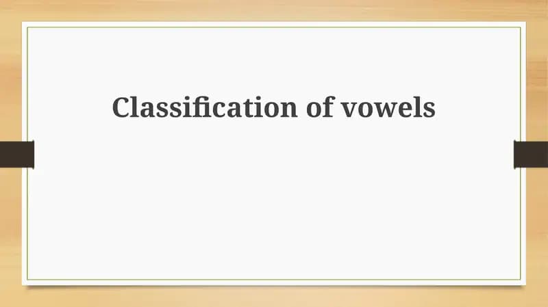 Classification of Vowels