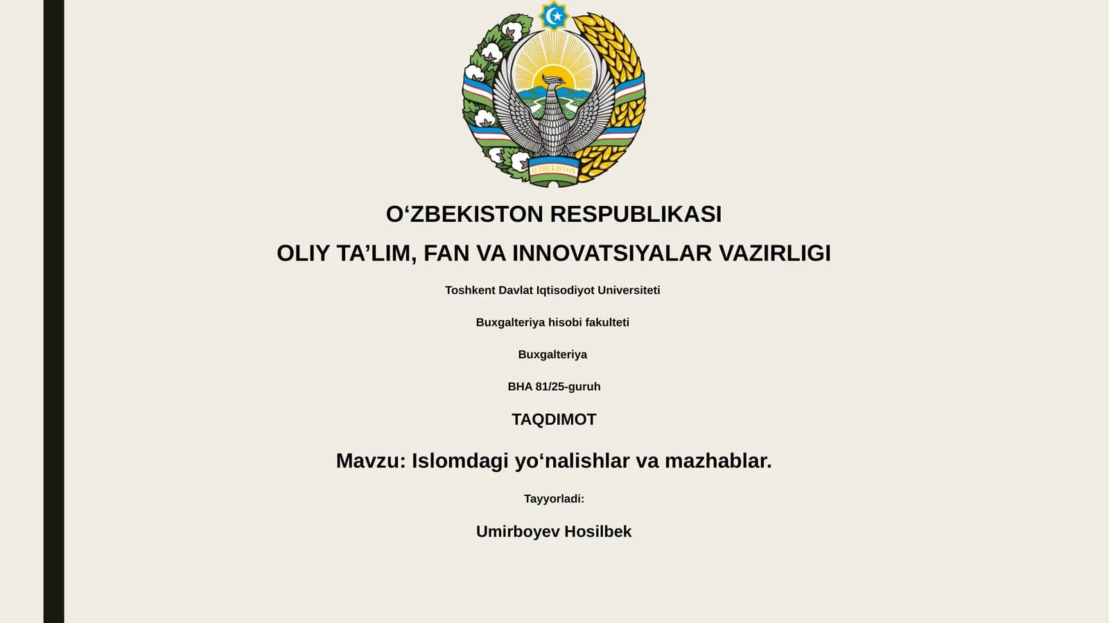 Islomdagi yoʻnalishlar va mazhablar