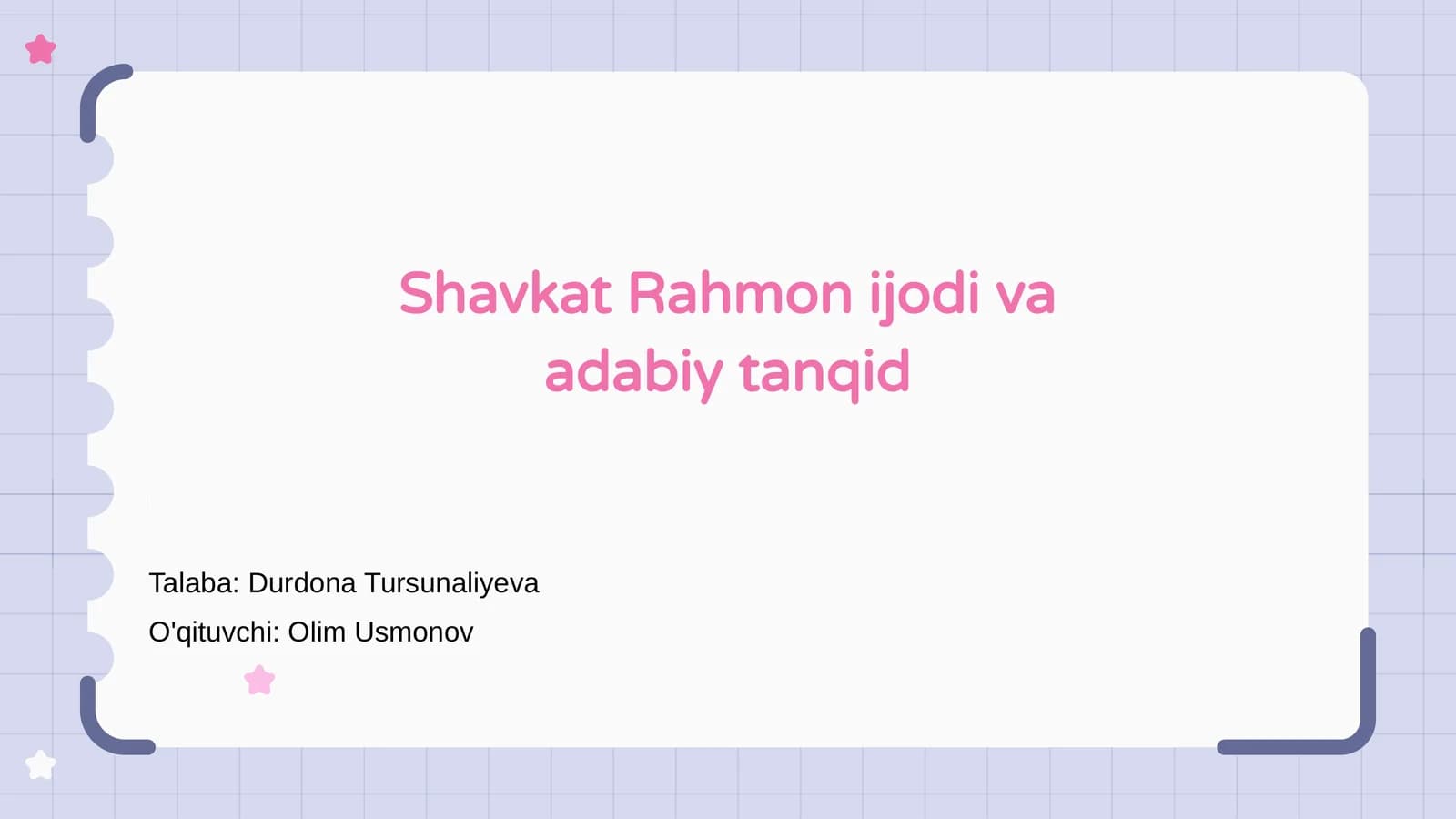 Shavkat Rahmon ijodi va adabiy tanqid