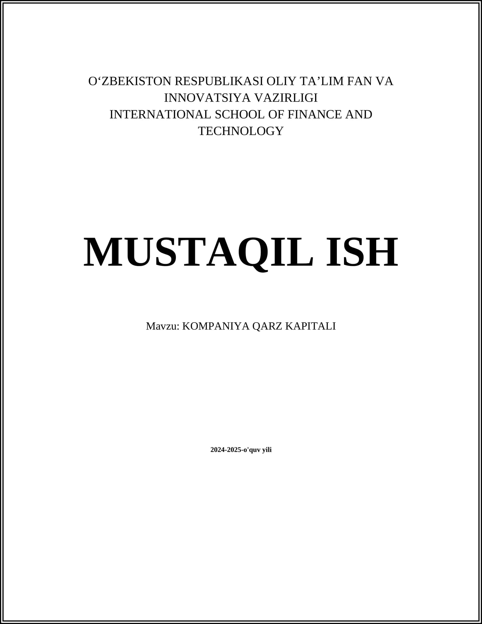 KOMPANIYA QARZ KAPITALI