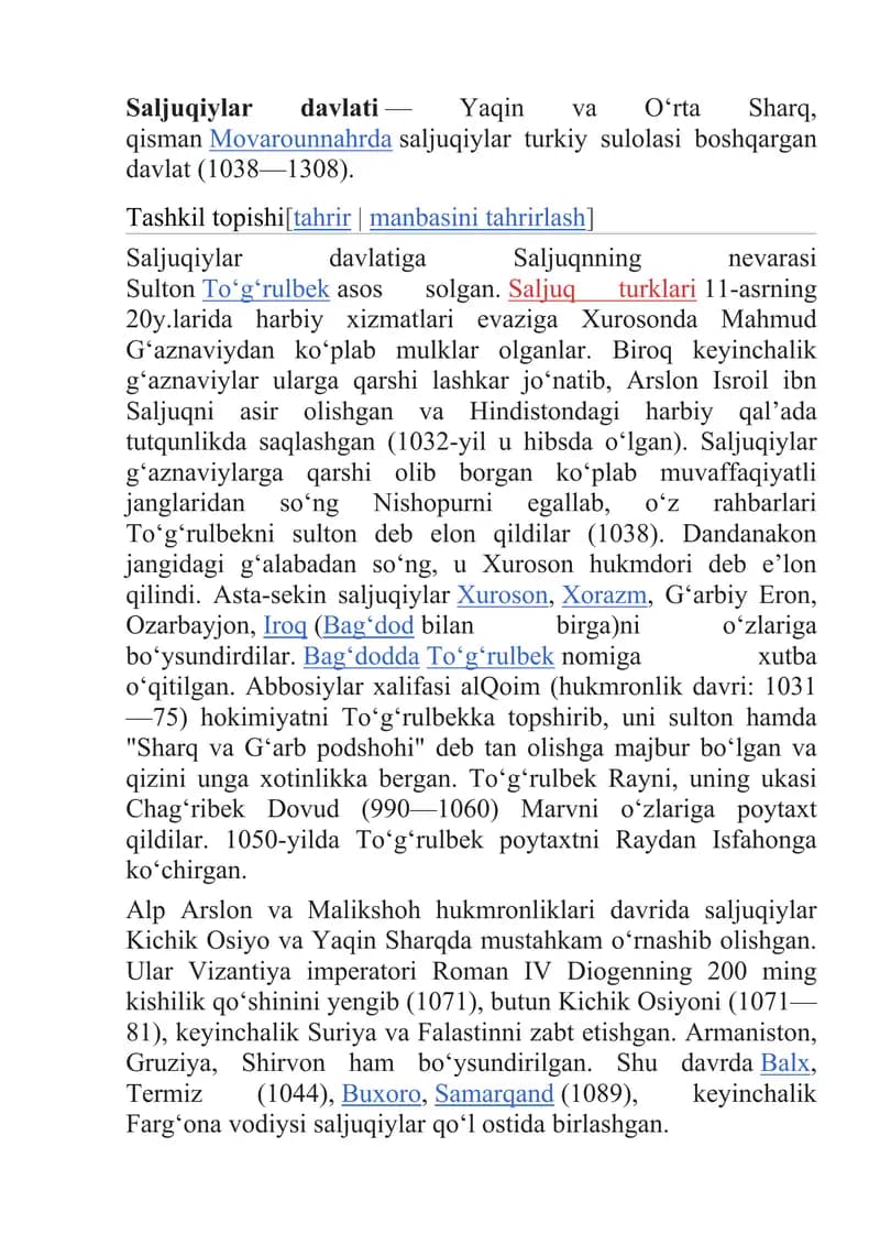 Saljuqiylar davlati