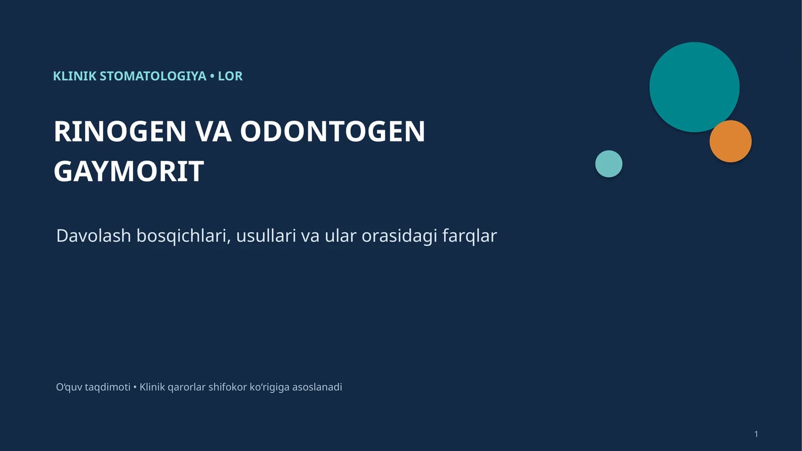 Rinogen va odontogen gaymorit davolash diagnostikasi