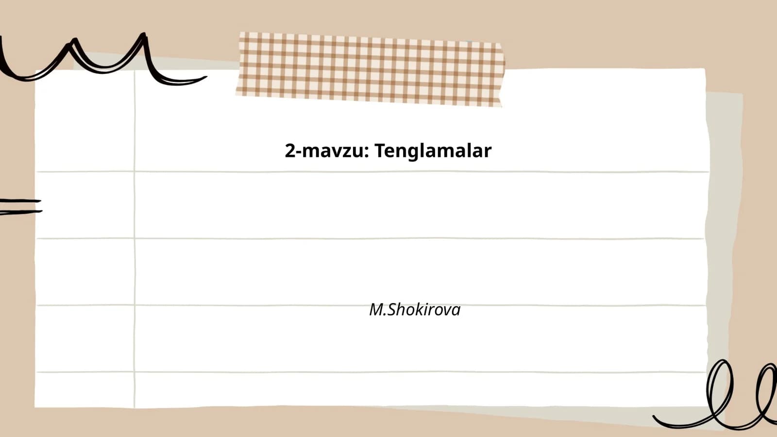 Matematikdagi Tenglamalar
