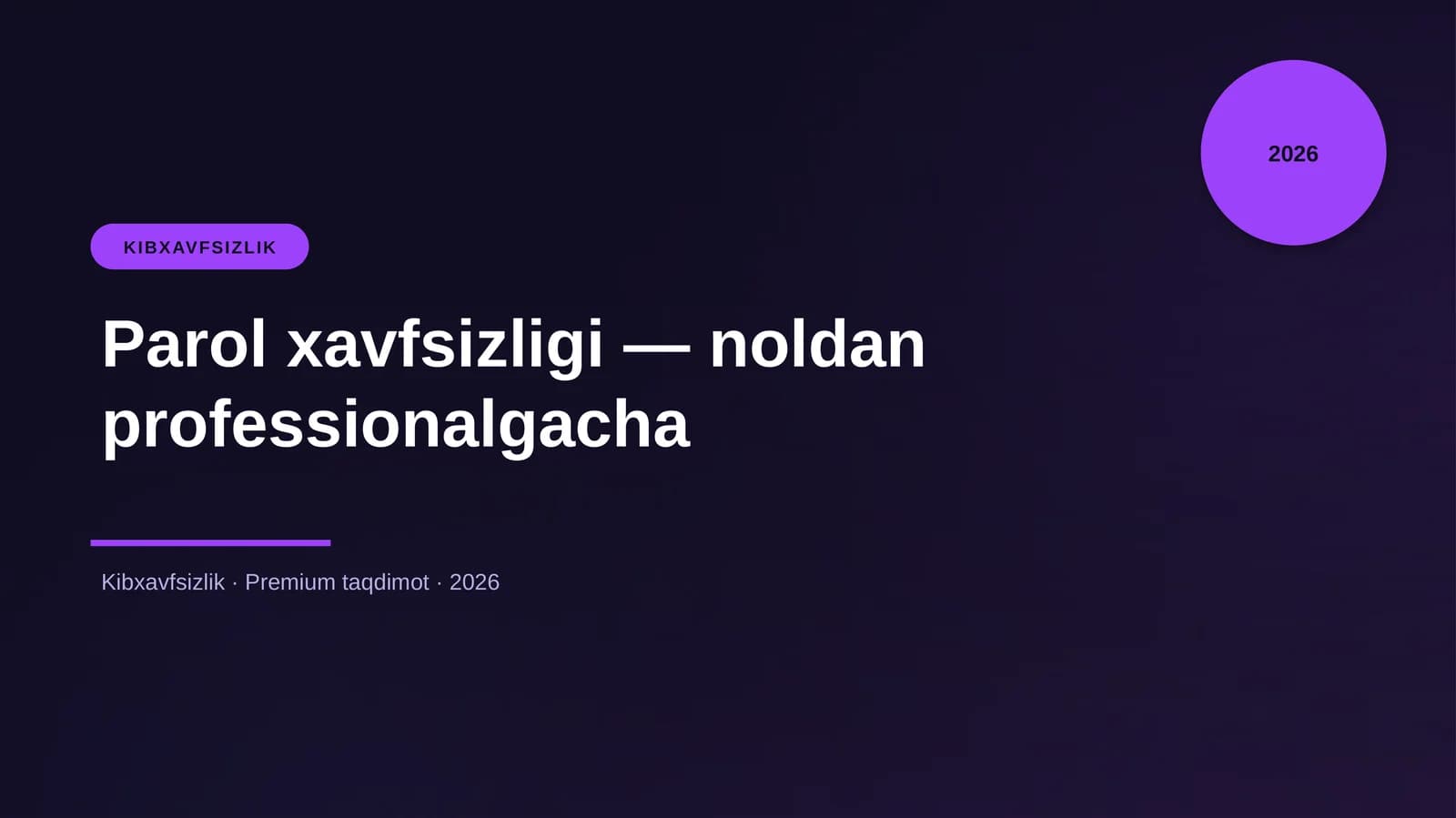 Parol xavfsizligi — noldan professionalgacha