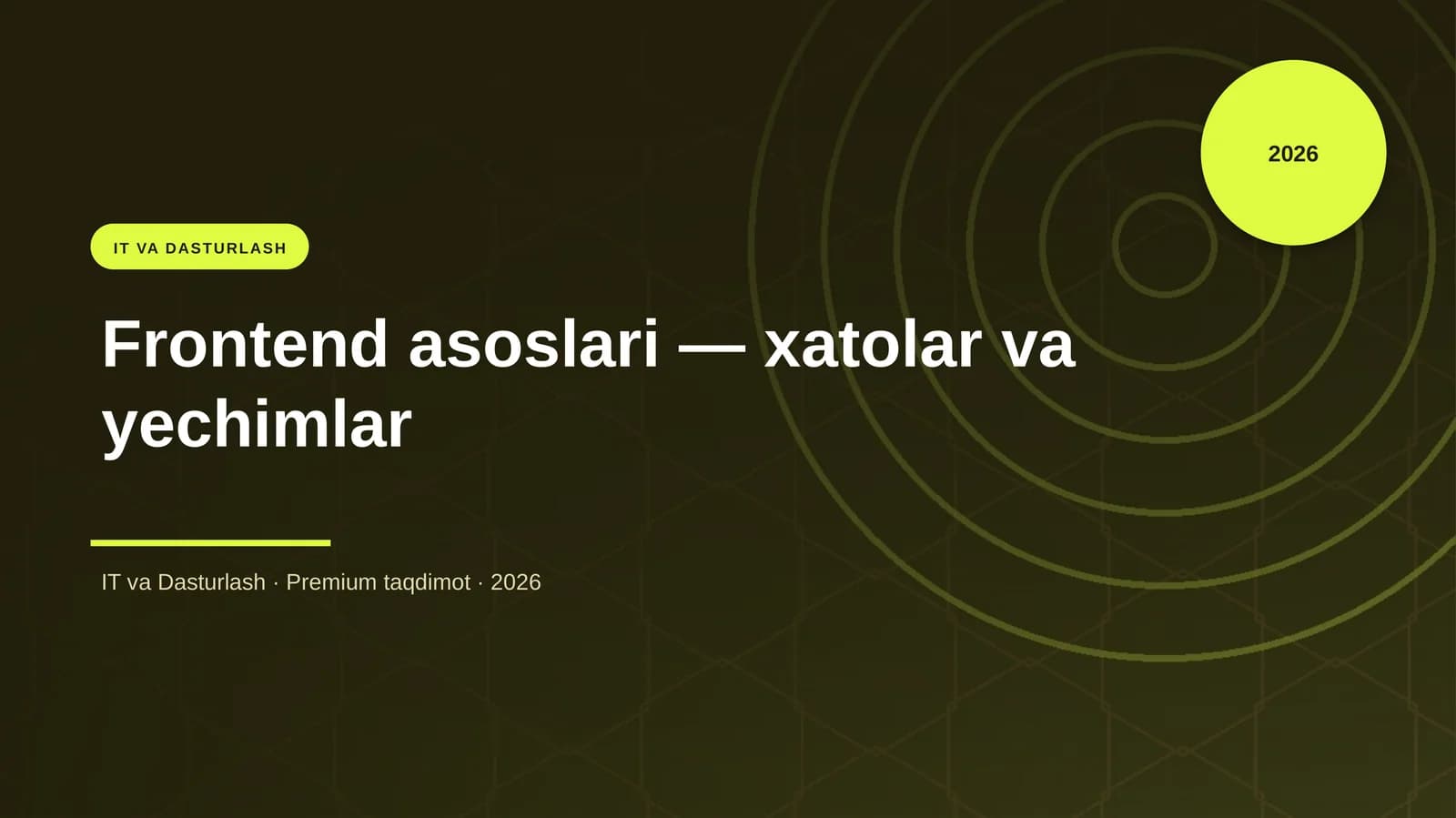 Frontend asoslari — xatolar va yechimlar
