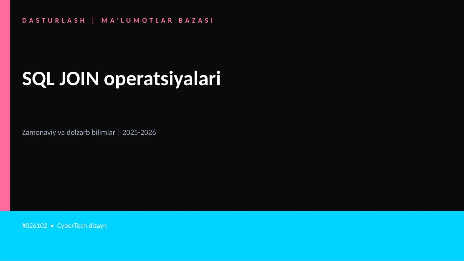 SQL JOIN operatsiyalari