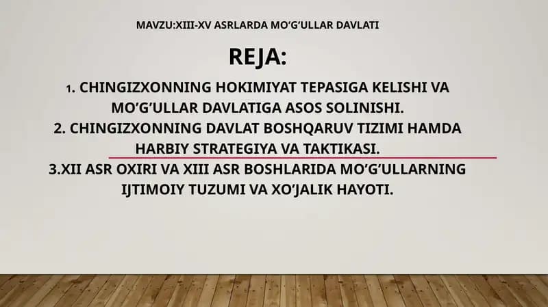 XIII-XV asrlarda Mo‘g‘ullar davlati