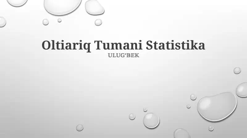 Oltiariq Tumani Statistika