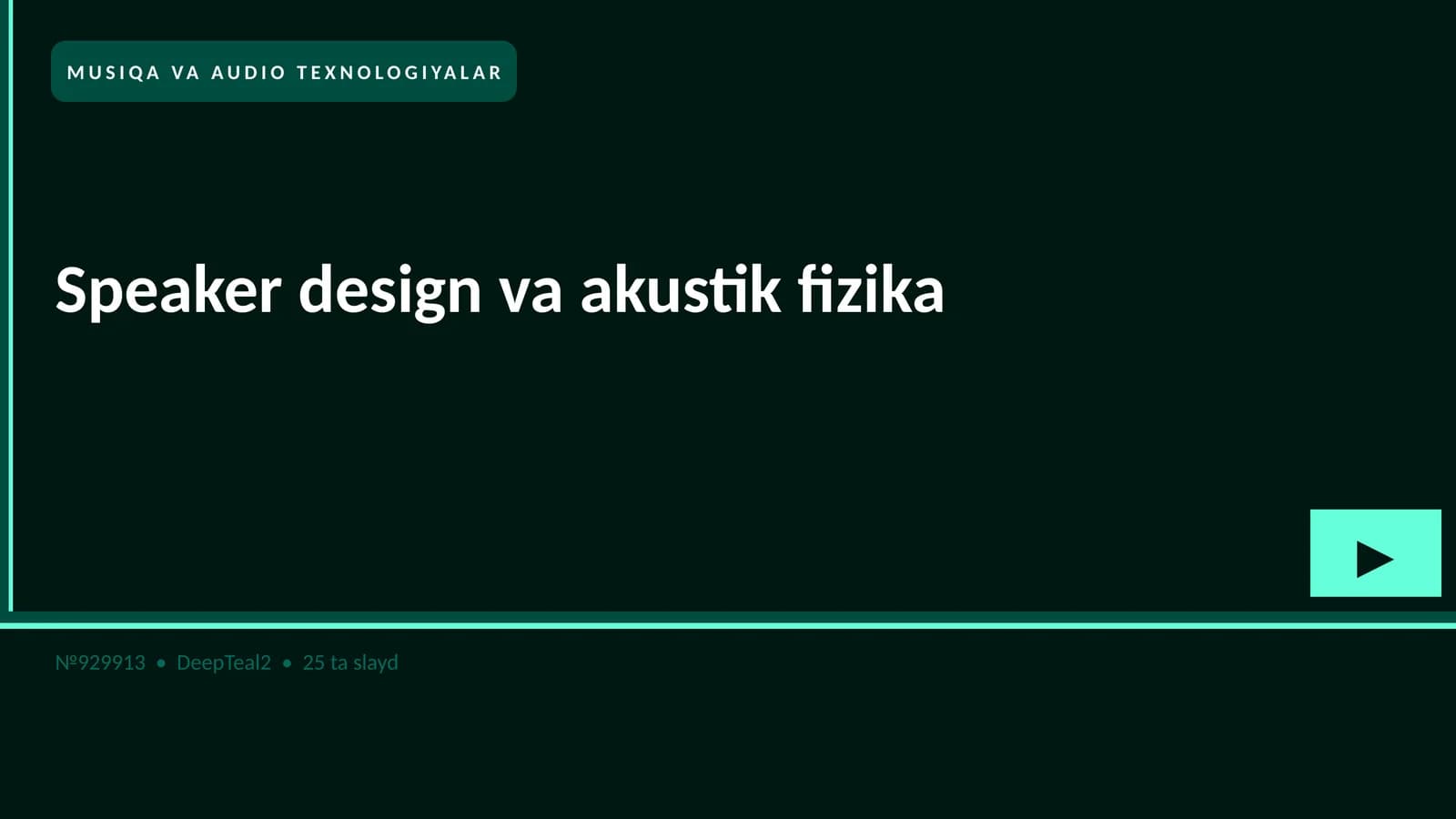 Speaker design va akustik fizika