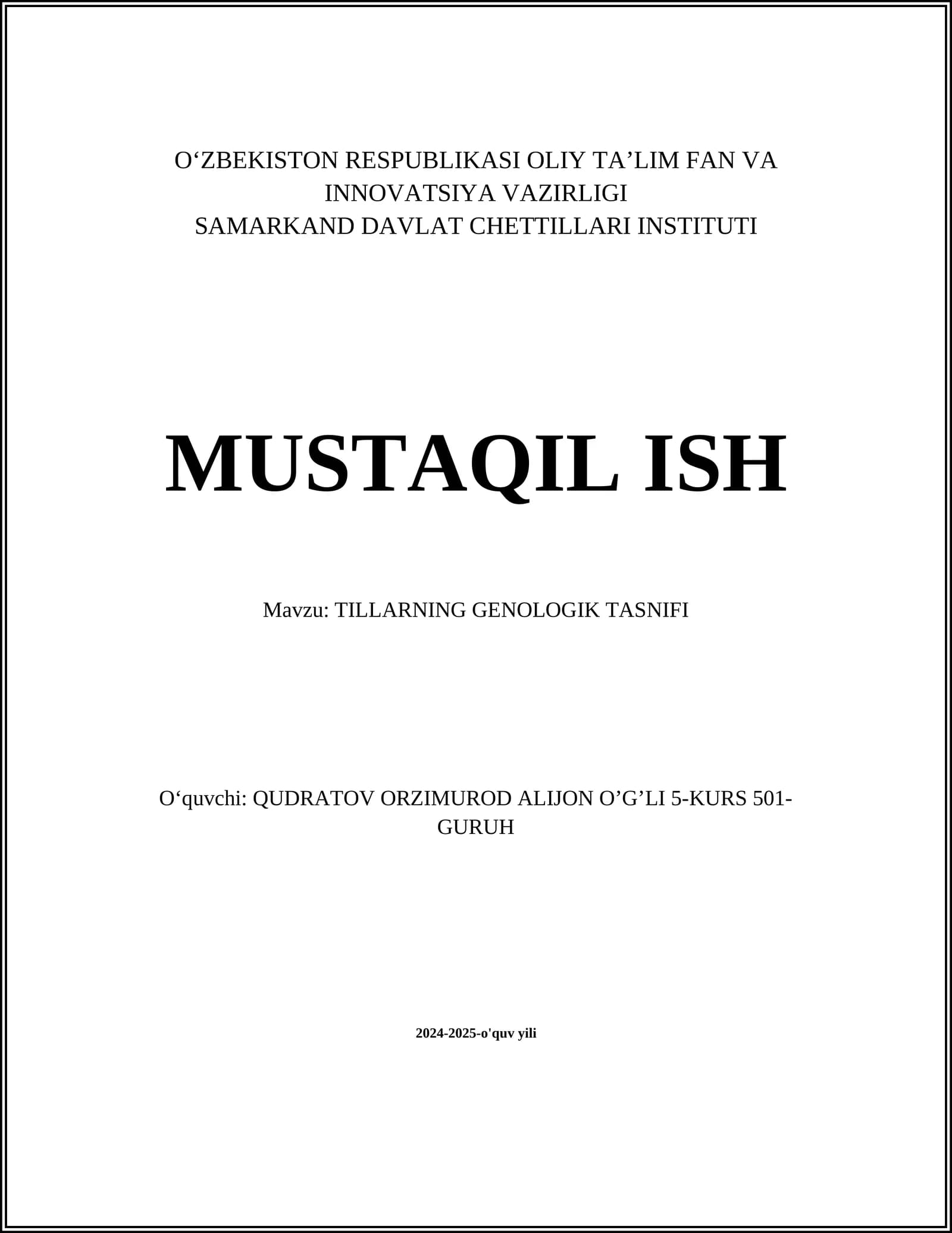 Genealogik tasnif