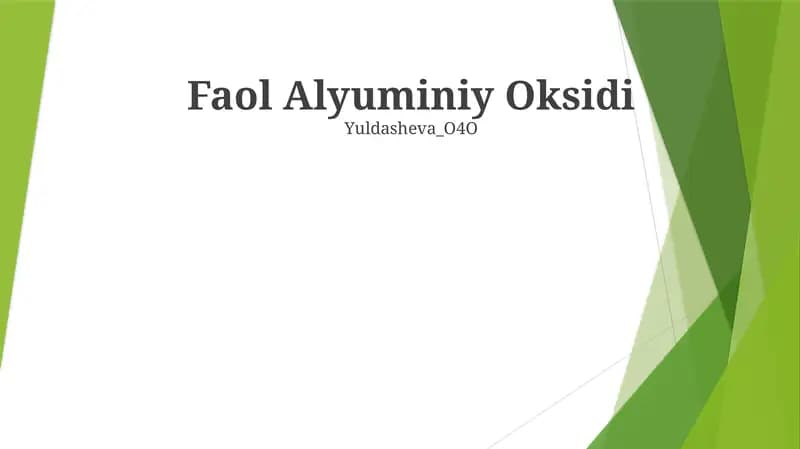 Faol Alyuminiy Oksidi