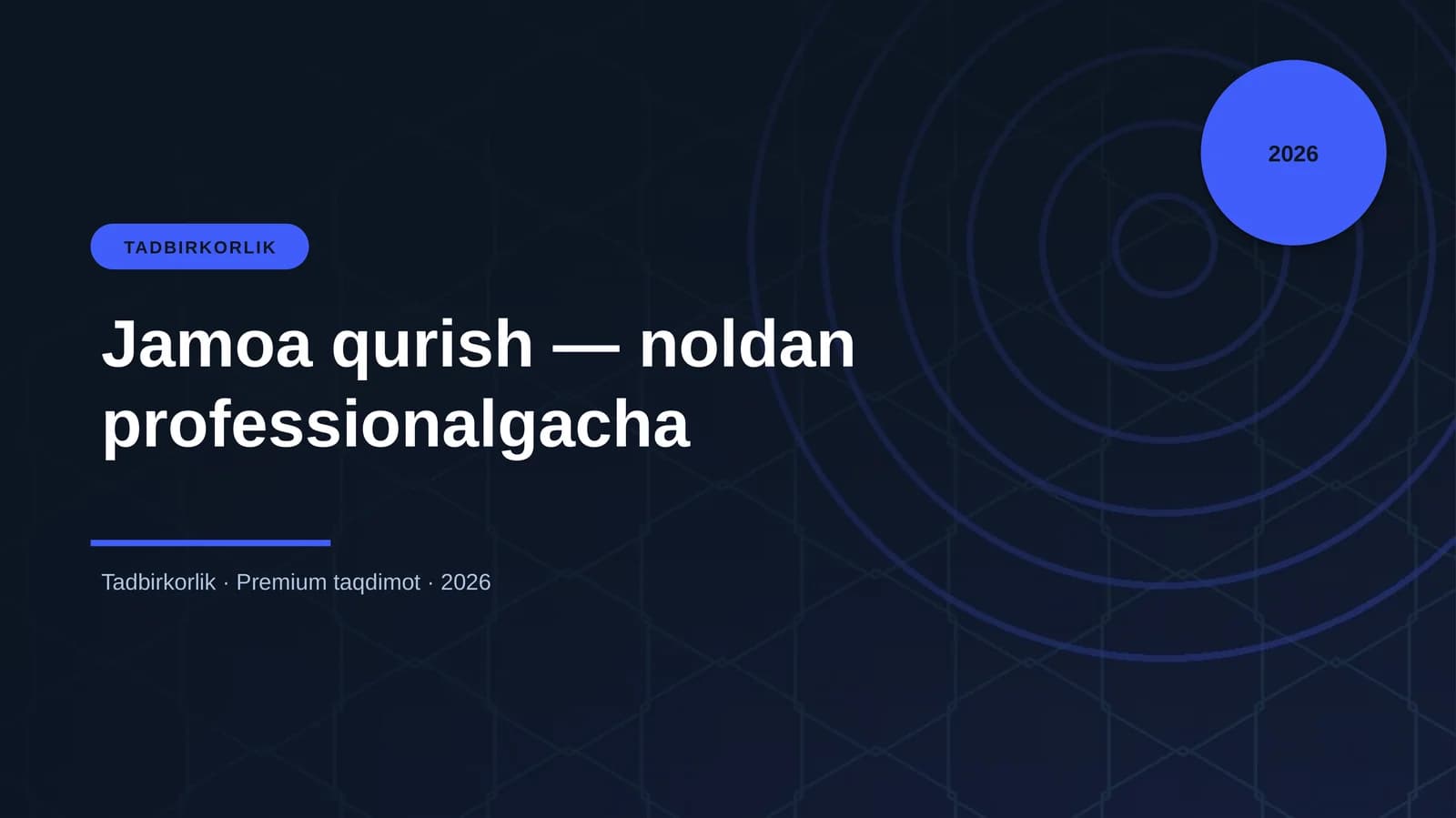 Jamoa qurish — noldan professionalgacha
