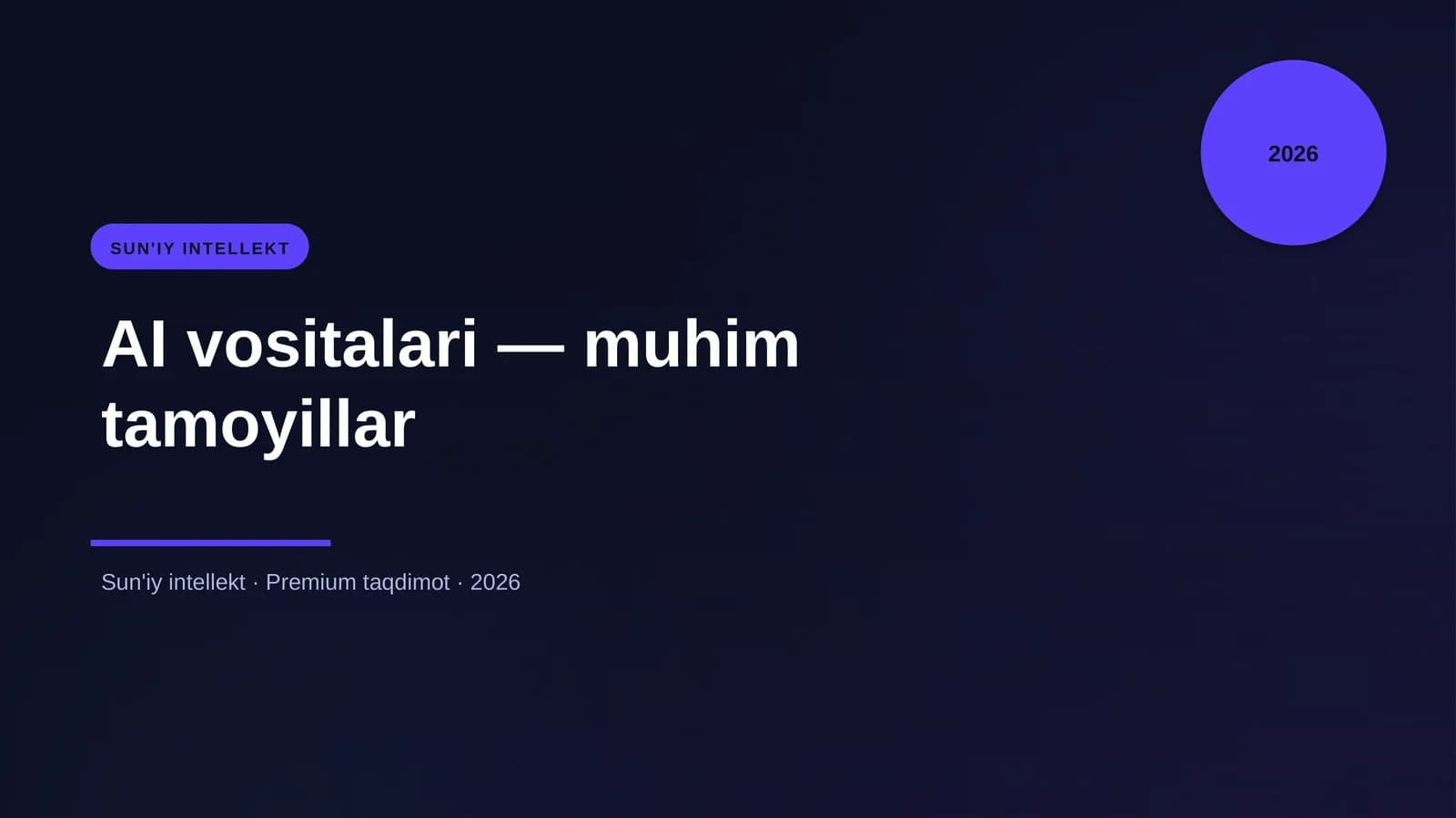 AI vositalari — muhim tamoyillar