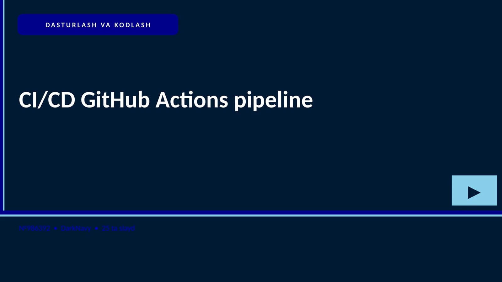 CI/CD GitHub Actions pipeline