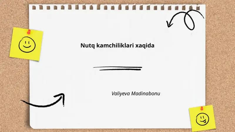 Nutq kamchiliklari xaqida