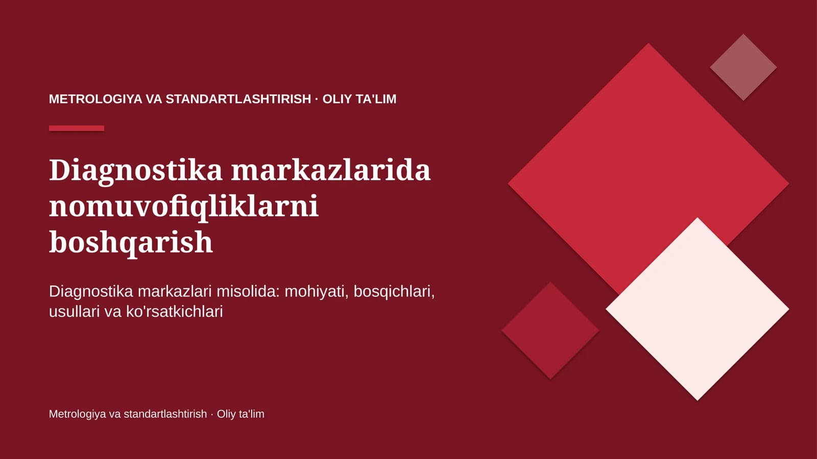 diagnostika markazlarida nomuvofiqliklarni boshqarish 1947