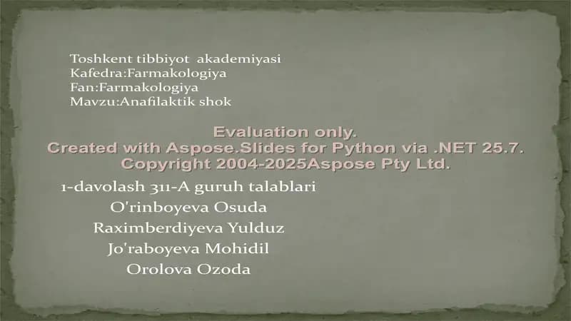 Anafilaktik shok