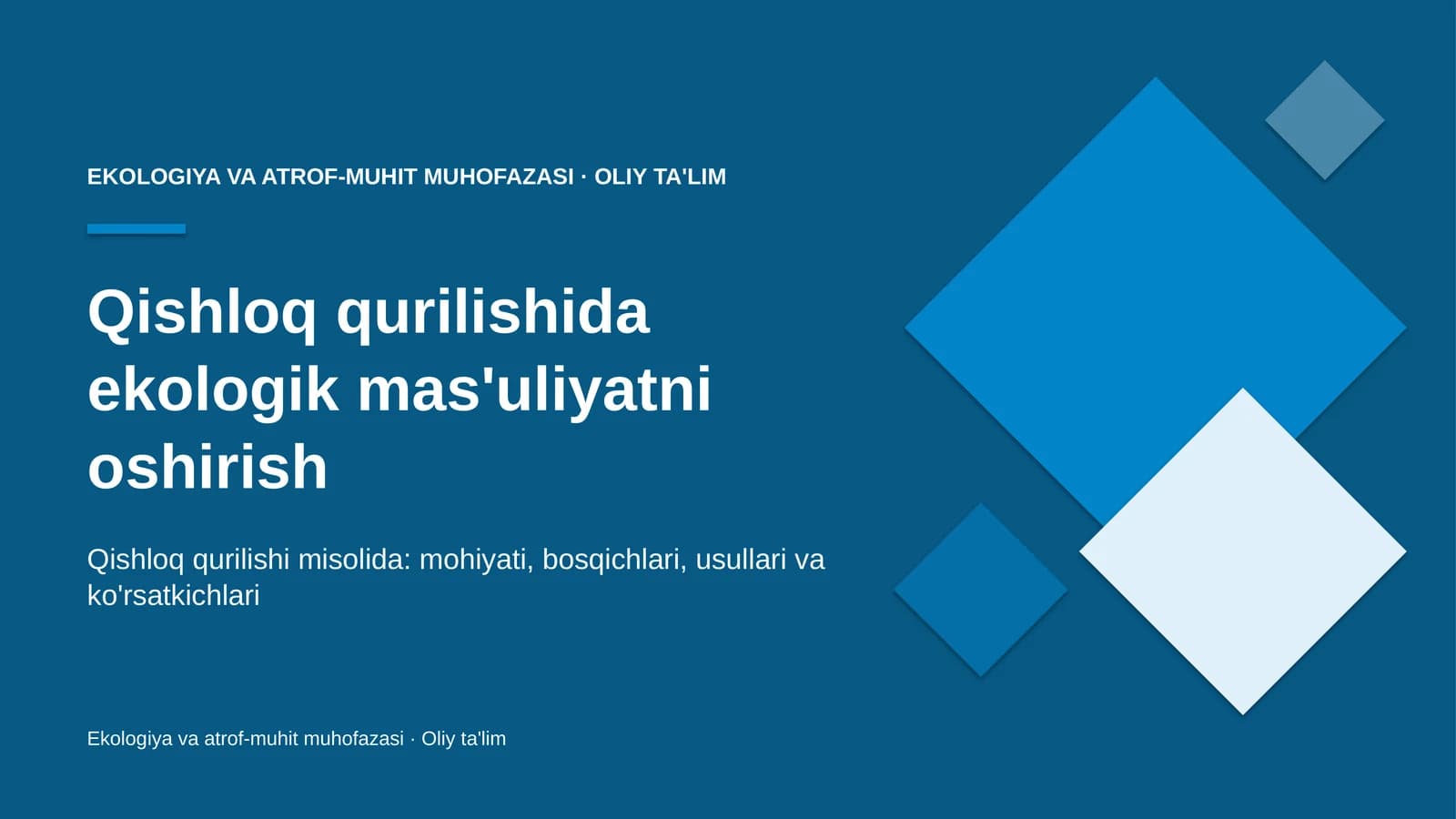 qishloq qurilishida ekologik mas'uliyatni oshirish 7983