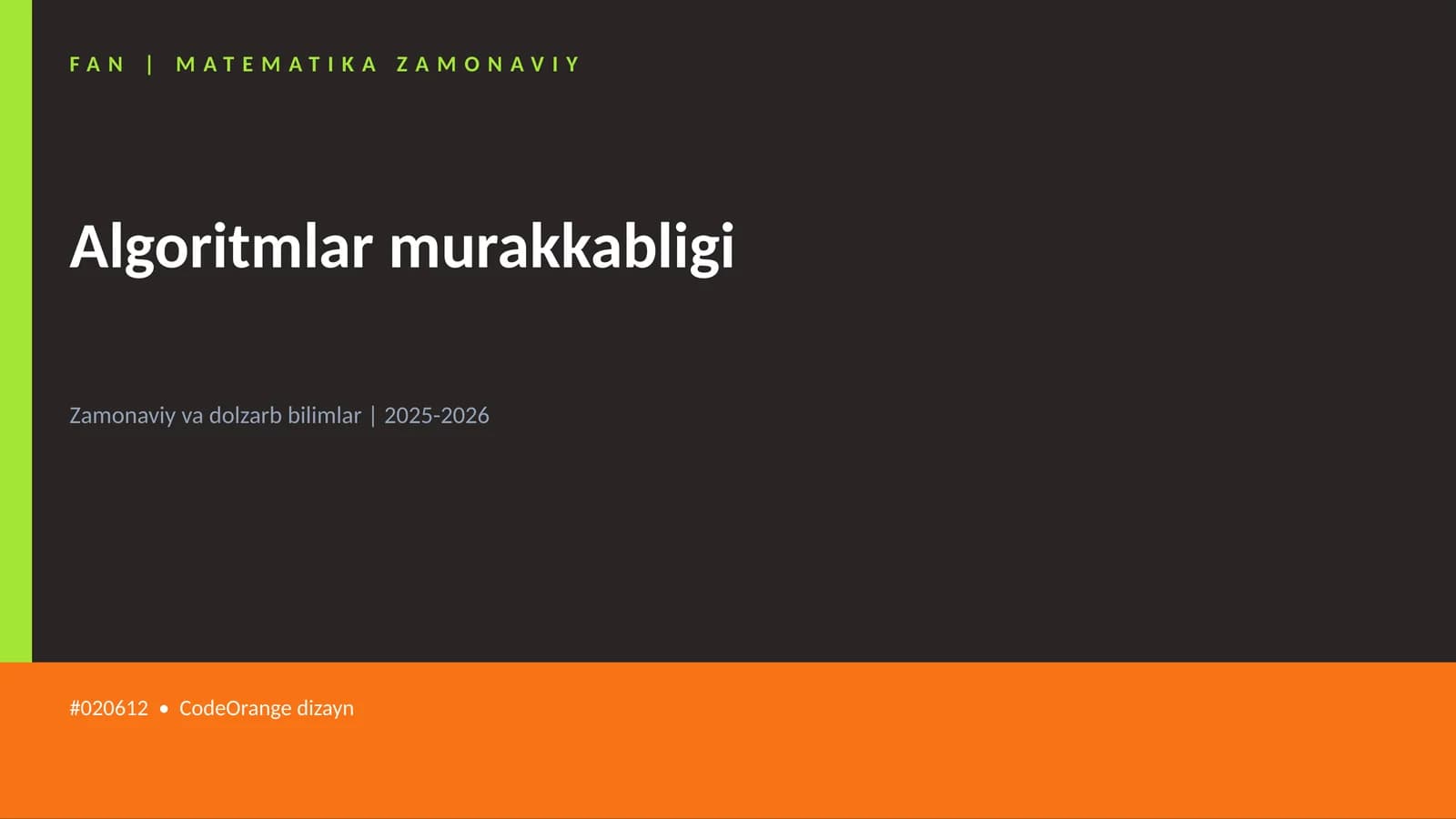 Algoritmlar murakkabligi