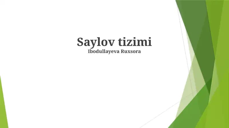 Saylov tizimi