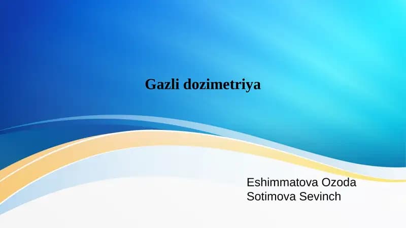 Gazli dozimetrlar