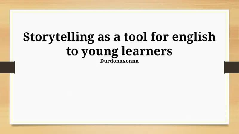 Storytelling for Young Learners