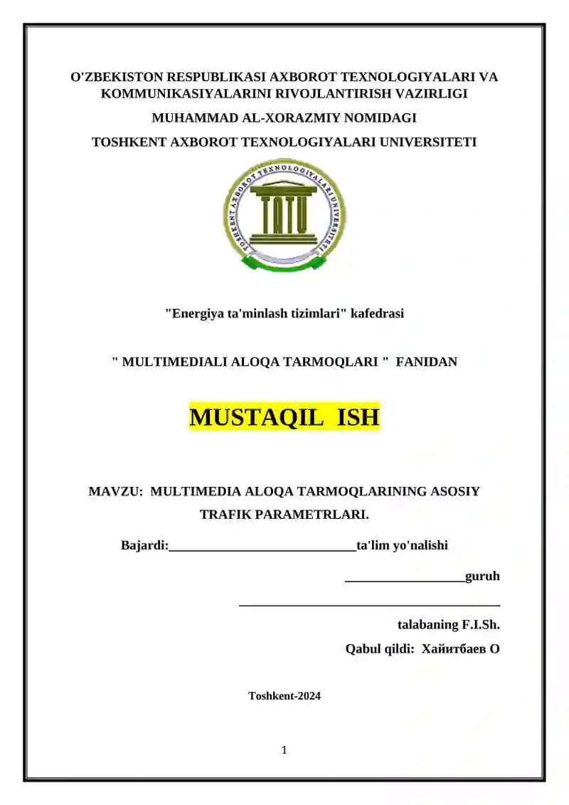 MULTIMEDIALI ALOQA TARMOQLARI