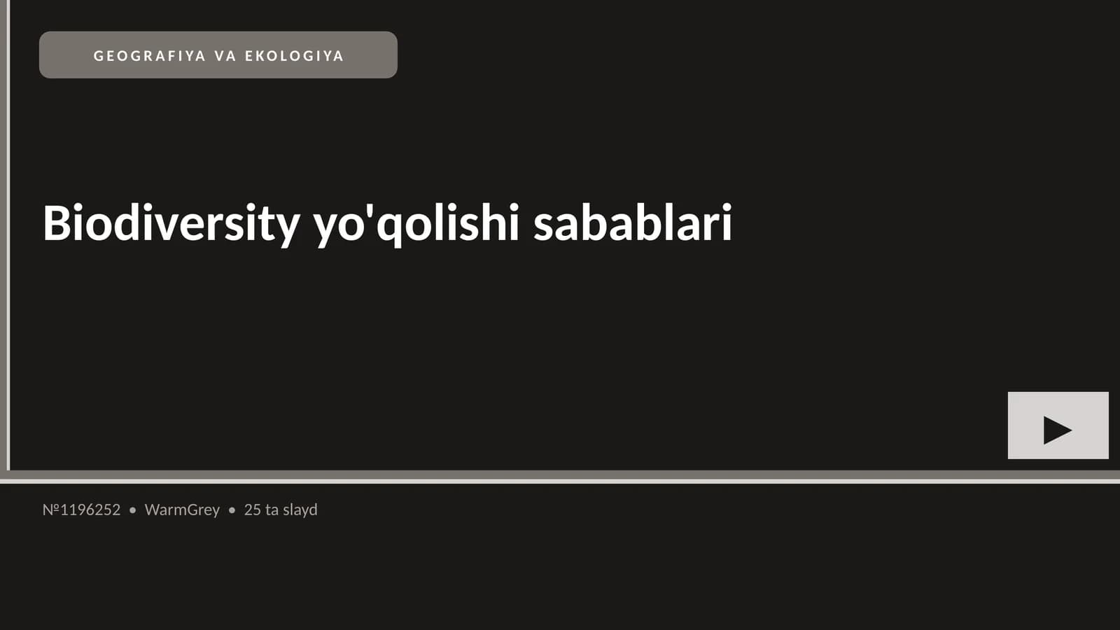 Biodiversity yo'qolishi sabablari