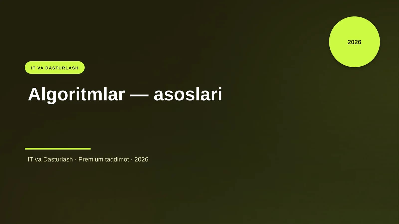 Algoritmlar — asoslari