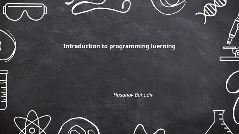 Intraduction to programming luerning