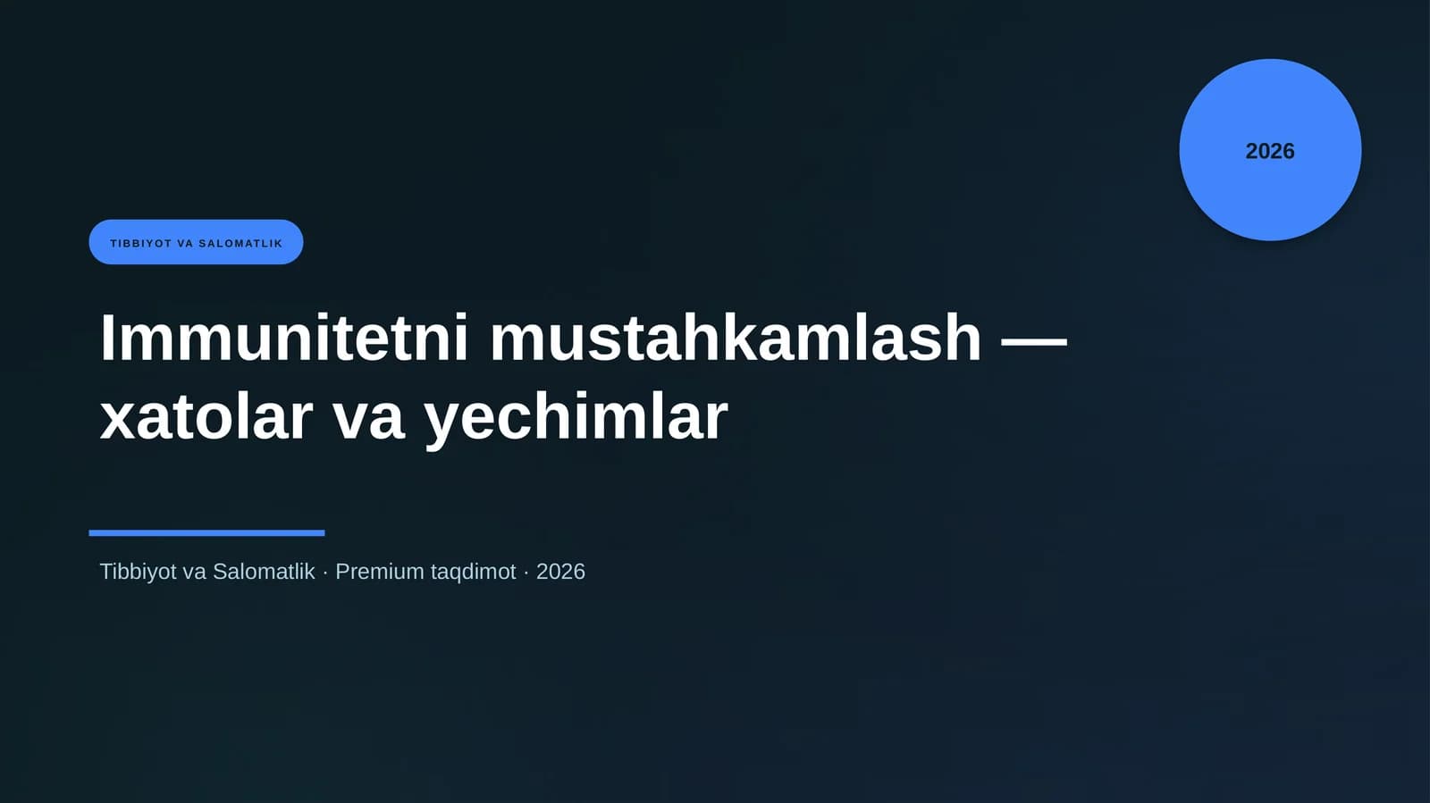 Immunitetni mustahkamlash — xatolar va yechimlar