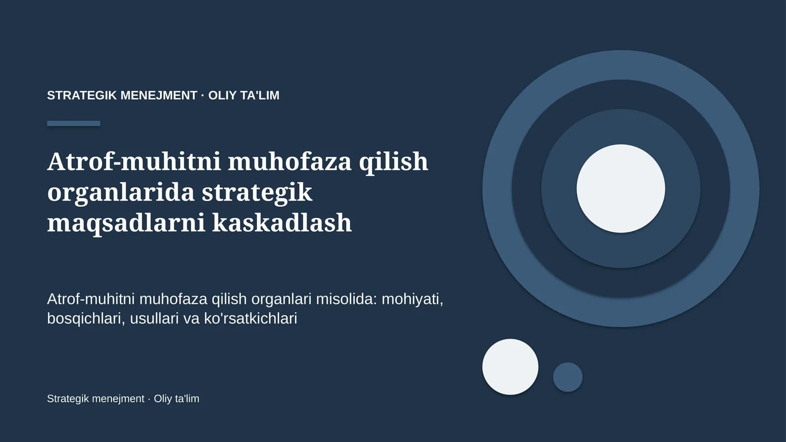 STRATEGIK MENEJMENT · OLIY TA'LIM