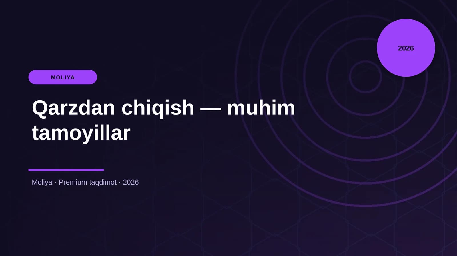 Qarzdan chiqish — muhim tamoyillar